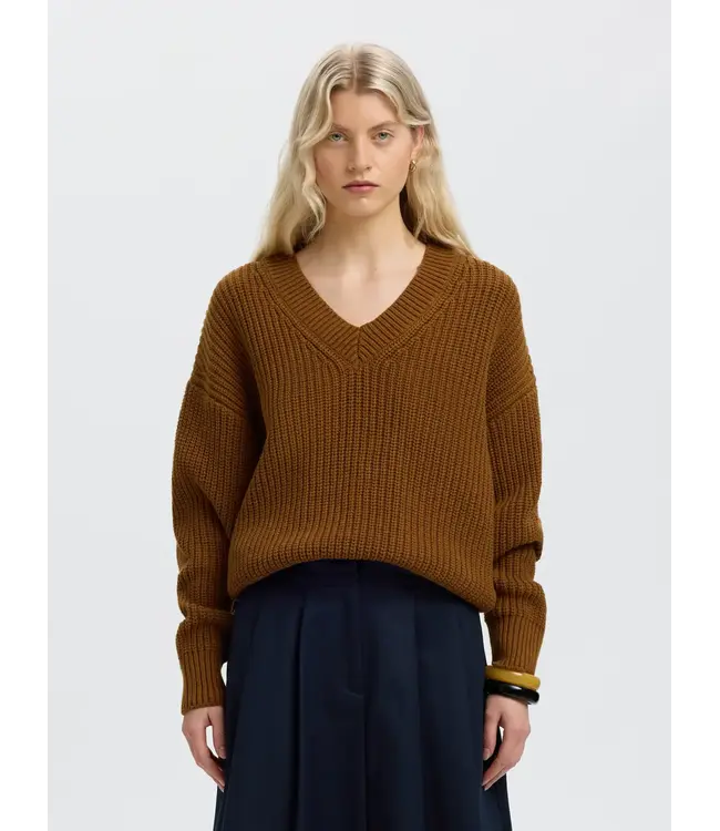 SELECTED - Slwselma sus knit v-neck monks robe