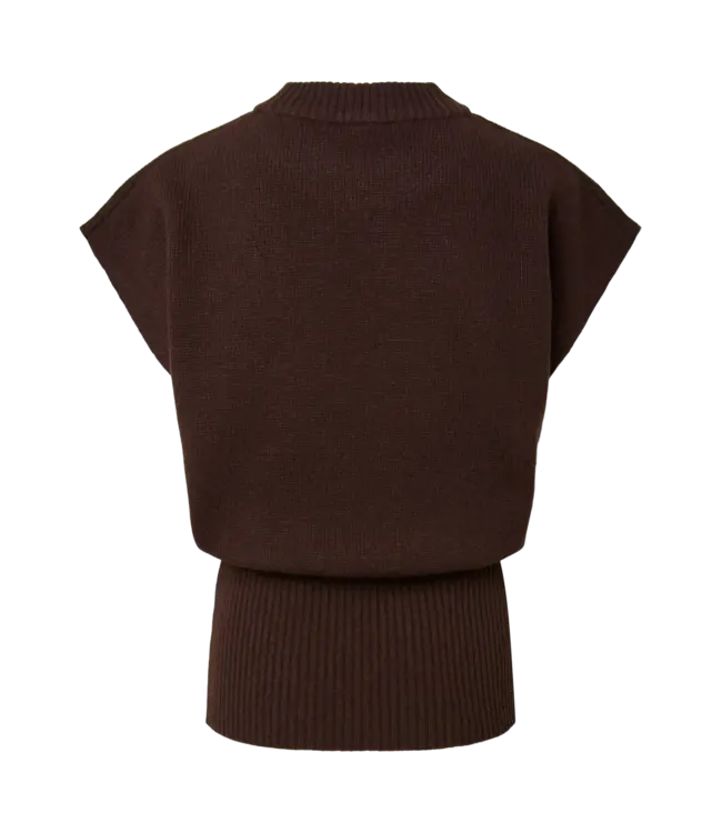 YAS - Yasesli knit vest coffee bean