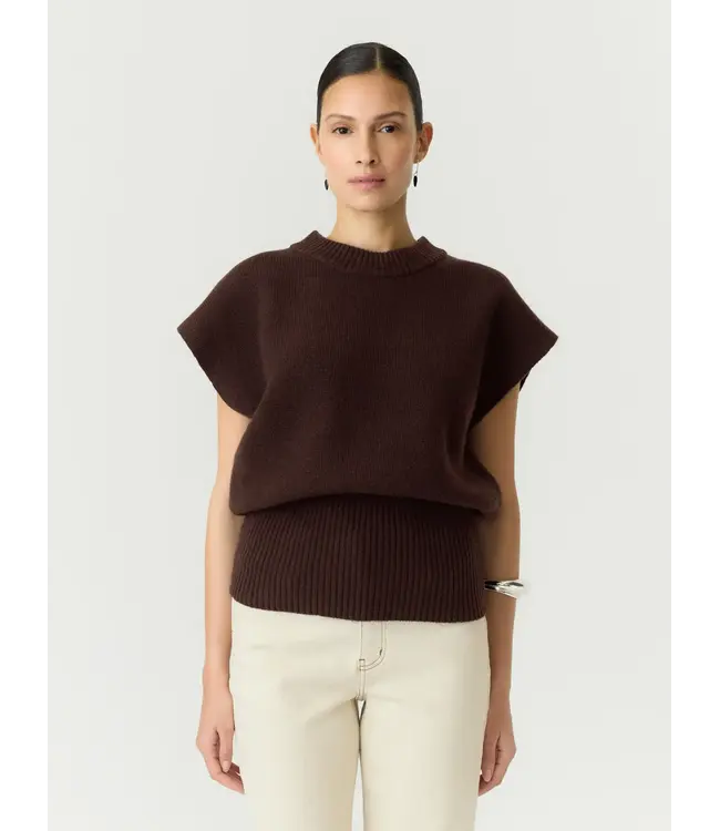 YAS - Yasesli knit vest coffee bean