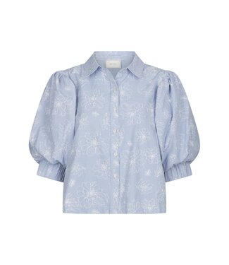 neo noir NEONOIR - Etta flower stripe blouse light blue
