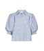 NEONOIR - Etta flower stripe blouse light blue
