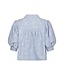 NEONOIR - Etta flower stripe blouse light blue