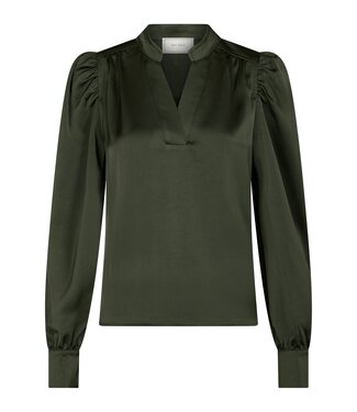 neo noir NEONOIR - Rosslyn heavy blouse deep green