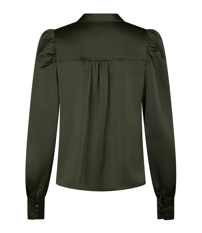 NEONOIR - Rosslyn heavy blouse deep green