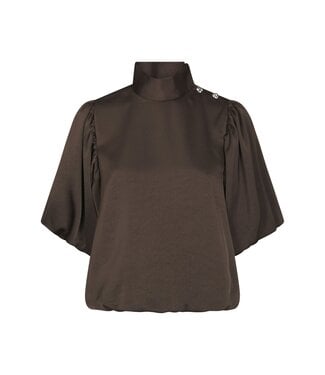 neo noir NEONOIR - Parisa heavy sateen blouse bruin