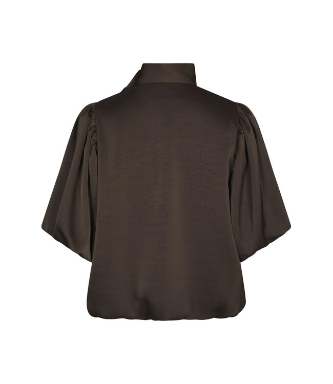 NEONOIR - Parisa heavy sateen blouse bruin