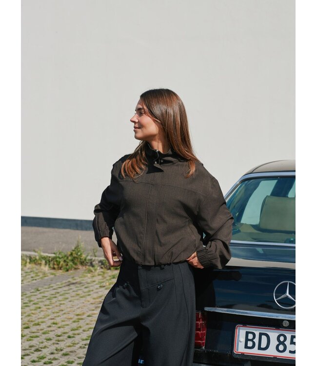 NEONOIR - Felicity zip blouse bruin