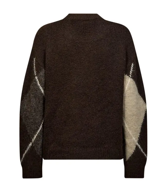 FREEQUENT - Fqgrslulu trui dark grey oyster grey