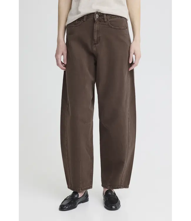 ICHI - Ihblich barrel jeans bruin