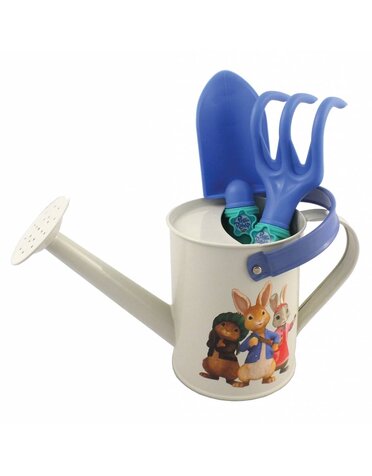 Peter Rabbit Outdoor Kindertuingereedschapsset gieter, schepje en harkje