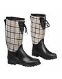 Laura Ashley Tuinlaarzen: Wellingtons Mitford Check Charcoal Biscuit