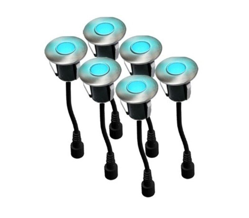 Easy Connect LED inbouwspots - blauw - 6 stuks