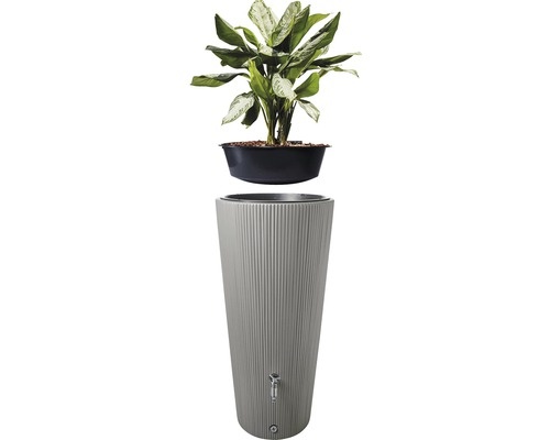 Soluvert Regenton design bloembak 2 in 1 Linus - grijs - 220L