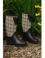 Laura Ashley Tuinlaarzen: Wellingtons Mitford Check Charcoal Biscuit
