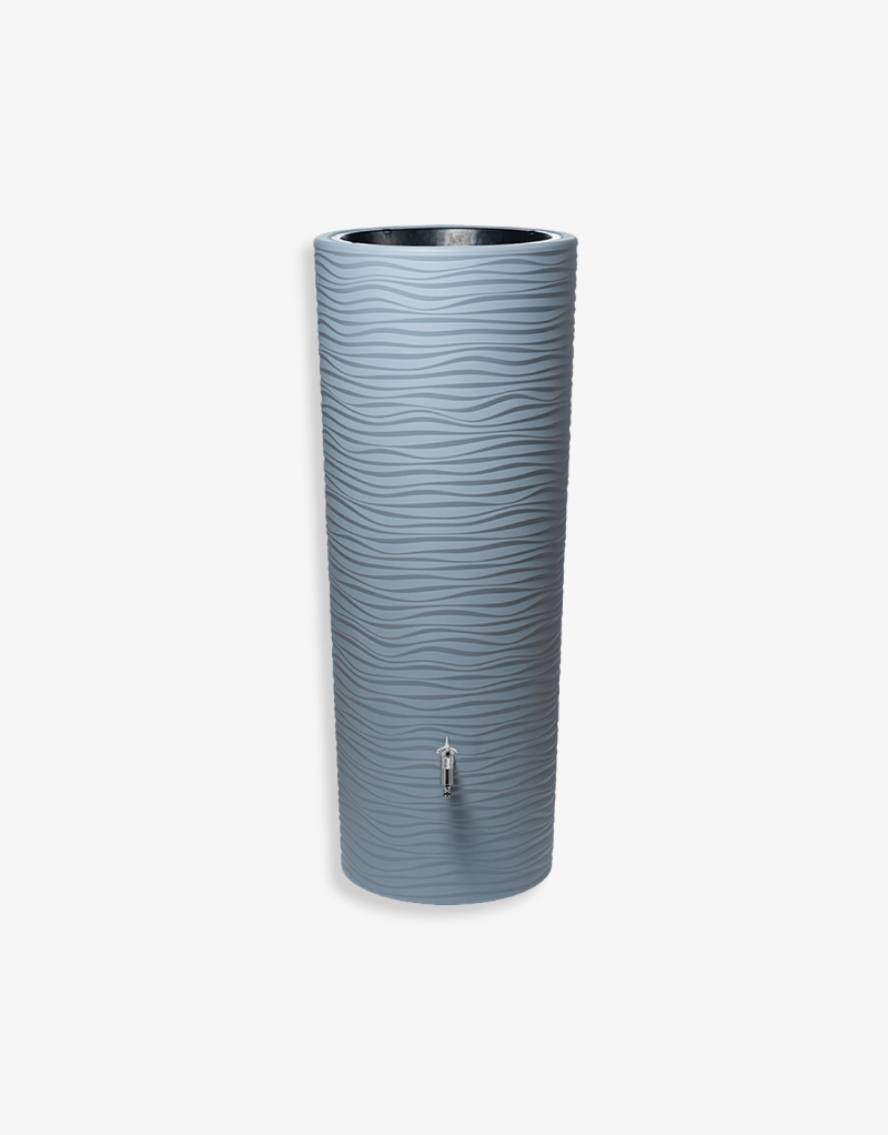 Soluvert Regenton design bloembak 2 in 1 350L grijs/blauw
