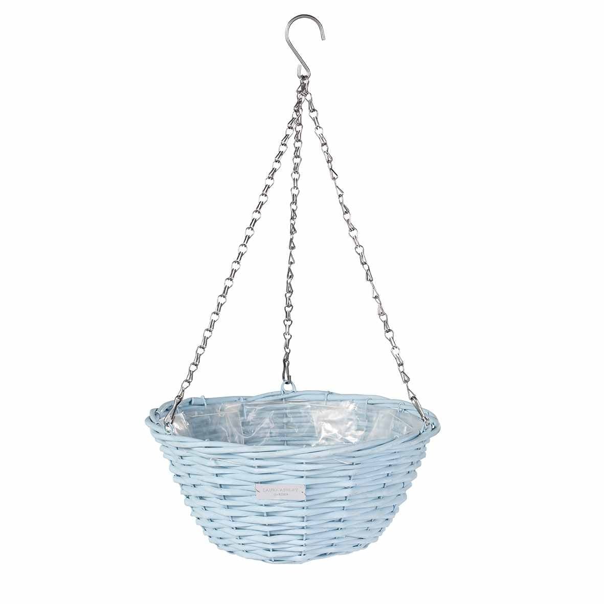 Laura Ashley Rieten plantenbak blauw
