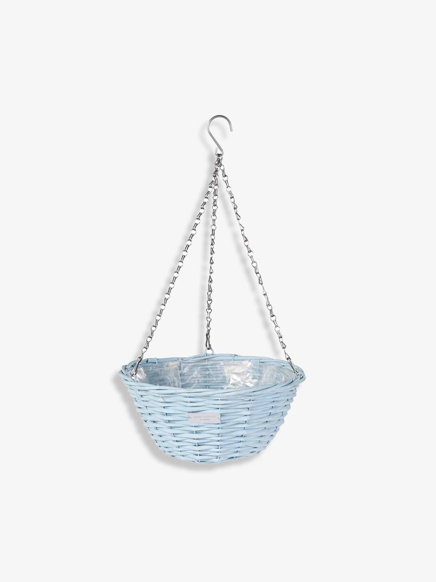 Laura Ashley Rieten plantenbak blauw