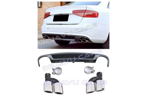 OEM Line ® S line Look Diffuser + Uitlaat sierstukken voor Audi A4 B8