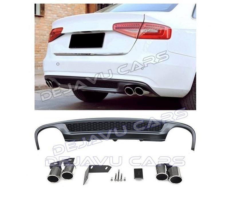 S line Look Diffuser + Exhaust tail pipes for Audi A4 B8.5