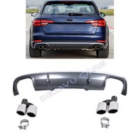 S4 Look Diffuser + Exhaust tail pipes for Audi A4 B9