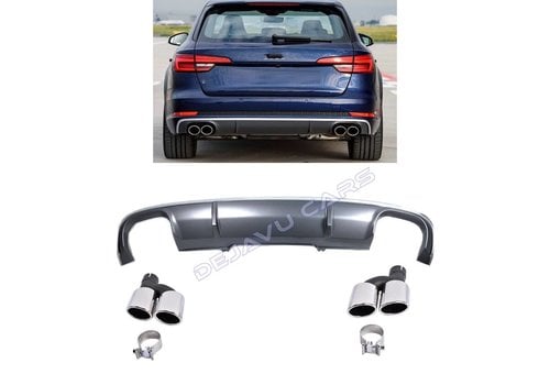 OEM Line ® S4 Look Diffuser + Uitlaat sierstukken voor Audi A4 B9