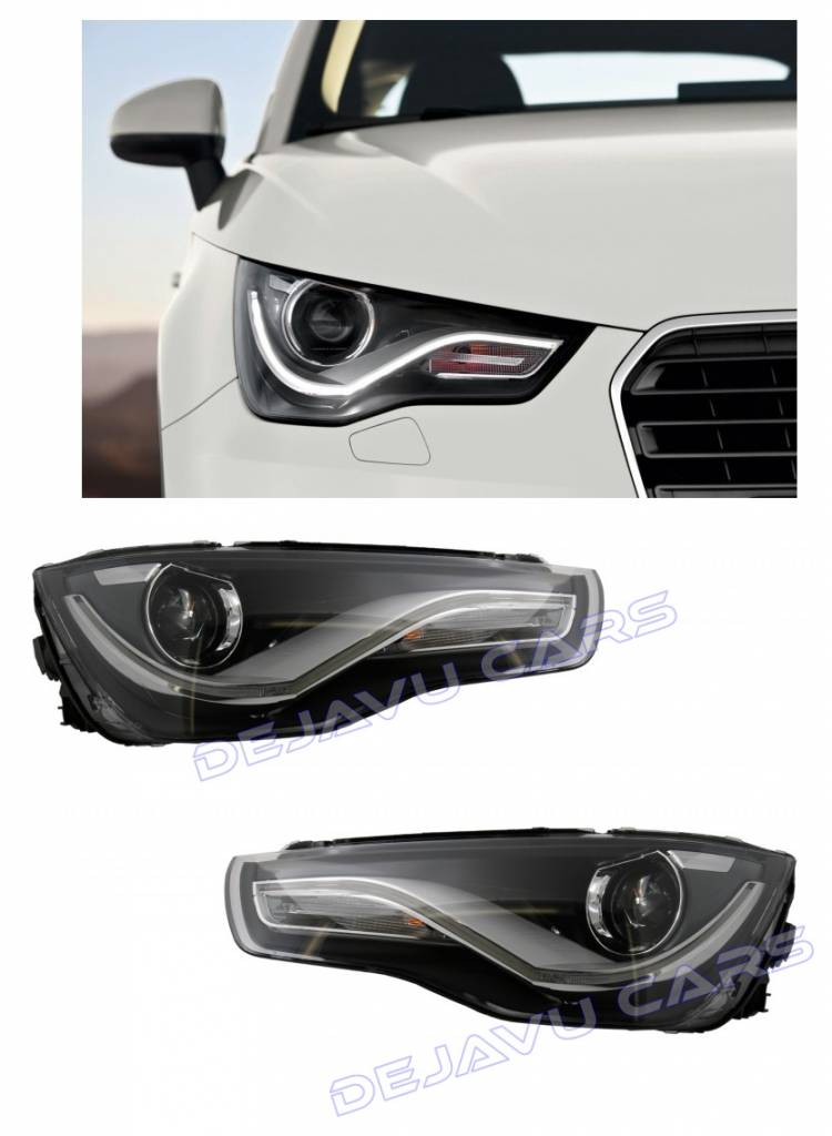 Bi Xenon Look LED Headlights for Audi A1 8X - WWW.DEJAVUCARS.EU