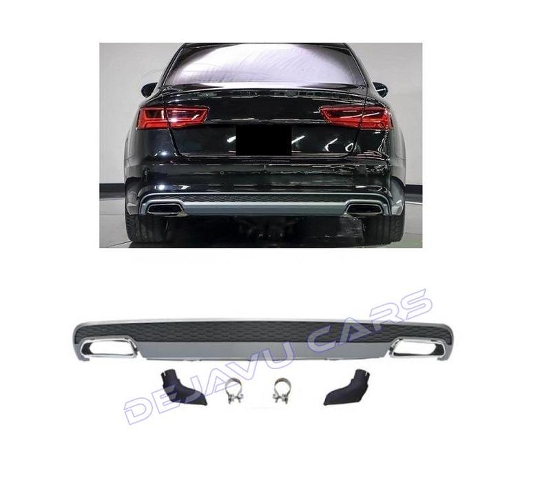 S line Facelift Look Diffusor + Auspuffblenden für Audi A6 C7 4G / S line / S6