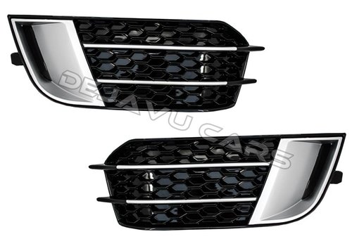 OEM Line ® RS1 Look Fog light grille Silver/Black Edition for Audi A1 8X