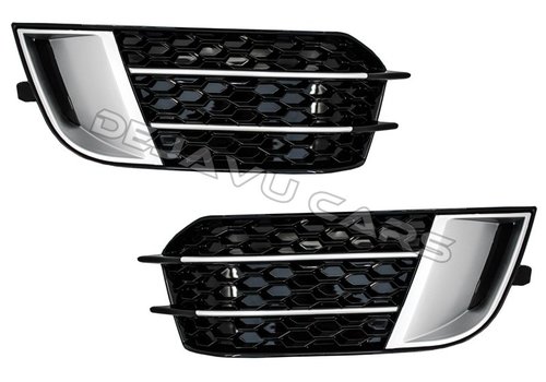 OEM LINE® RS1 Look Mistlamp roosters Silver/Black Edition voor Audi A1 8X
