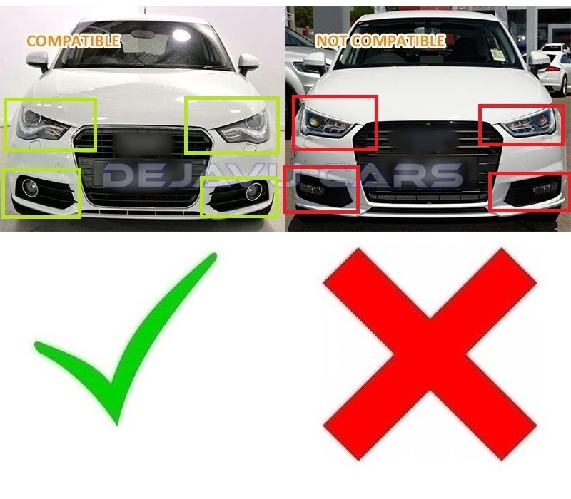 RS1 Look Frontgrille voor Audi A1 8X / S line / S1