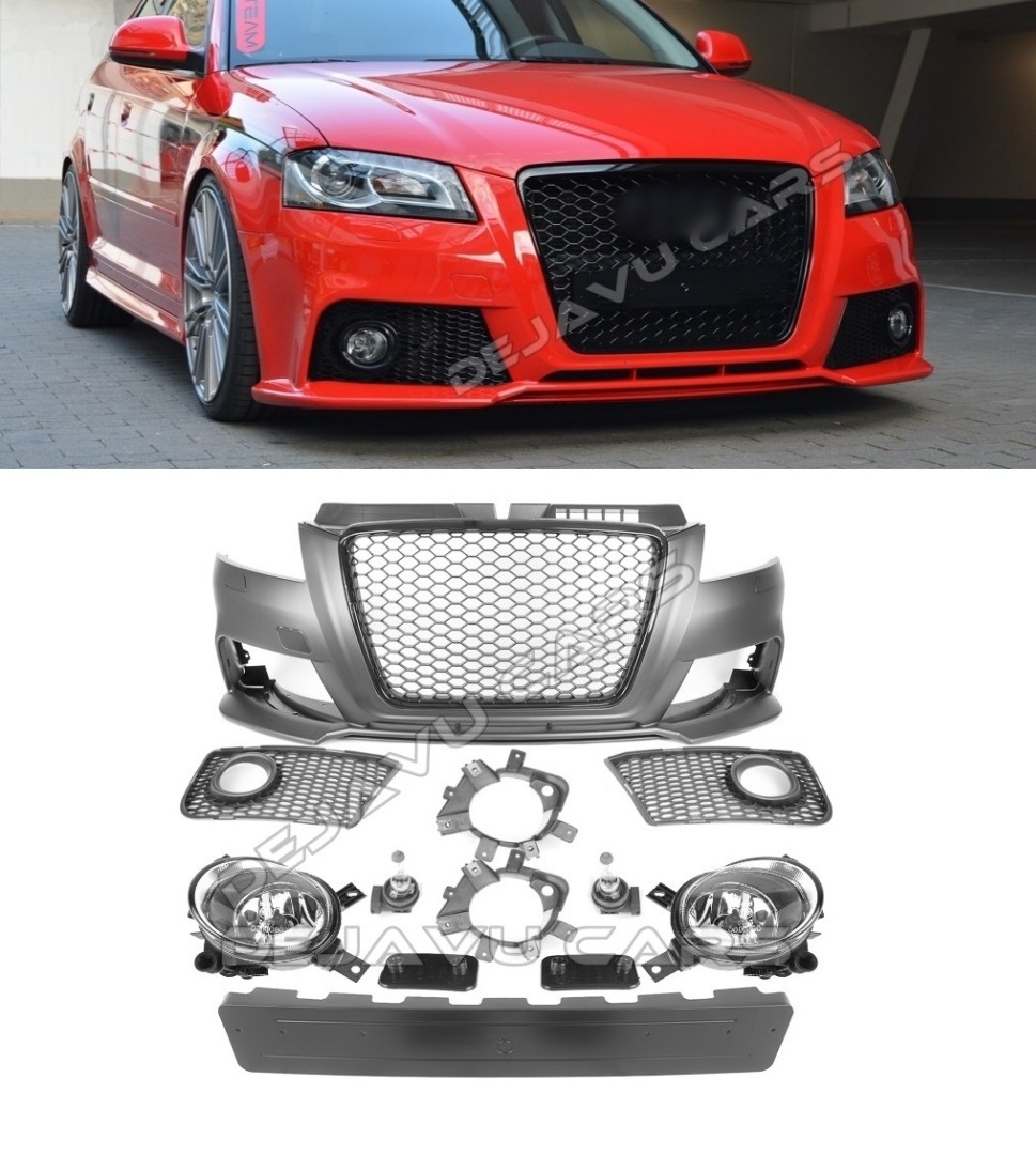 RS3 Look vordere Stoßstange für Audi A3 8P - WWW.DEJAVUCARS.EU