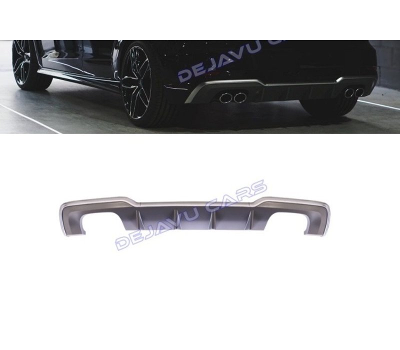 S3 Look Diffuser Platinum gray for Audi A3 8V (S line rear bumper)