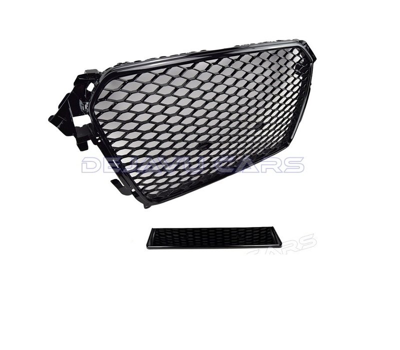 RS4 Look Front Grill Black Edition + Fog Light Grilles for Audi A4 B8.5