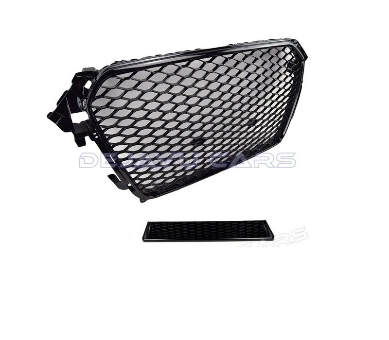 RS4 Look Kühlergrill Black Edition + Nebelscheinwerfer Blenden für Audi A4 B8.5