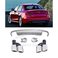 S4 Look Diffuser + Uitlaat sierstukken voor Audi A4 B8