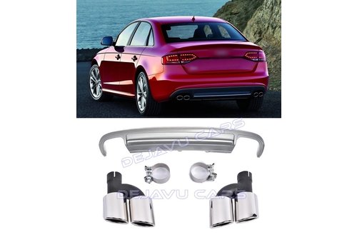OEM Line ® S4 Look Diffuser + Exhaust tail pipes for Audi A4 B8
