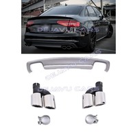 S4 Look Diffuser + Exhaust tail pipes for Audi A4 B8.5