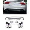 OEM Line ® S5 Look Diffuser + Exhaust tail pipes for Audi A5 8T Sportback