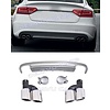 OEM Line ® S5 Look Diffusor + Auspuffblenden für Audi A5 8T Sportback