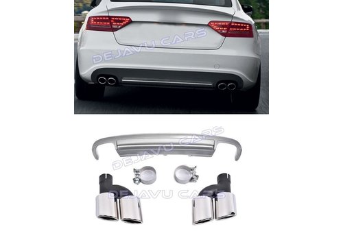 OEM Line ® S5 Look Diffuser + Exhaust tail pipes for Audi A5 8T Sportback