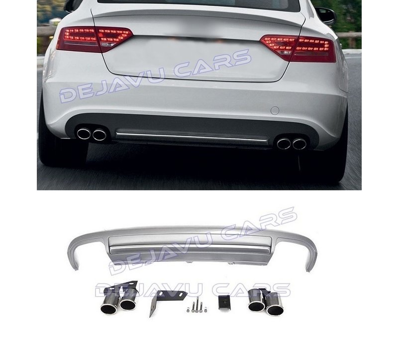 S5 Look Diffusor + Auspuffblenden für Audi A5 8T Sportback