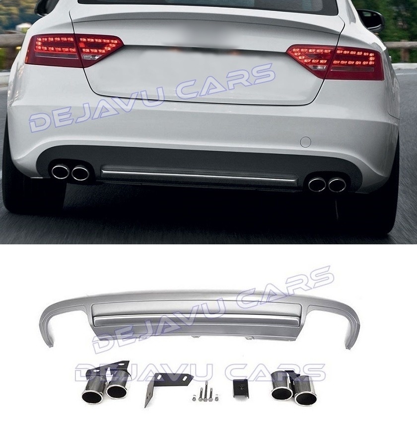S5 Look Diffuser Exhaust Tail Pipes For Audi A5 8t Sportback Www Dejavucars Eu