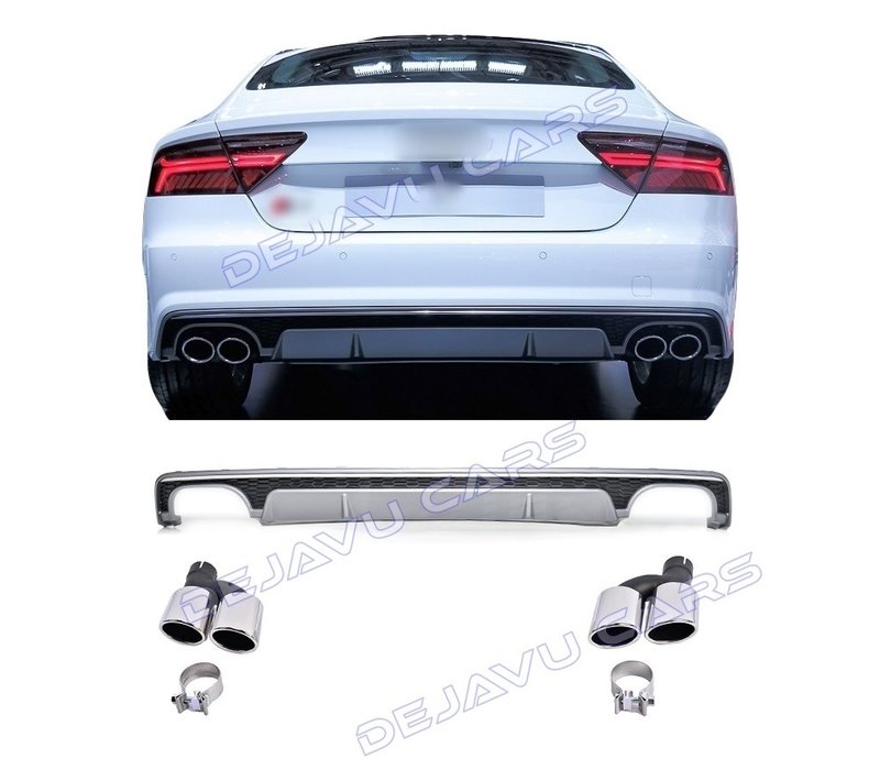 S7 Look Diffuser + Exhaust tail pipes for Audi A7 4G