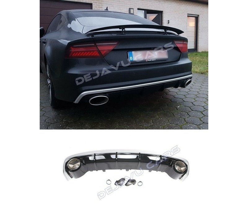 RS7 Look Diffuser + Exhaust tail pipes for Audi A7 4G