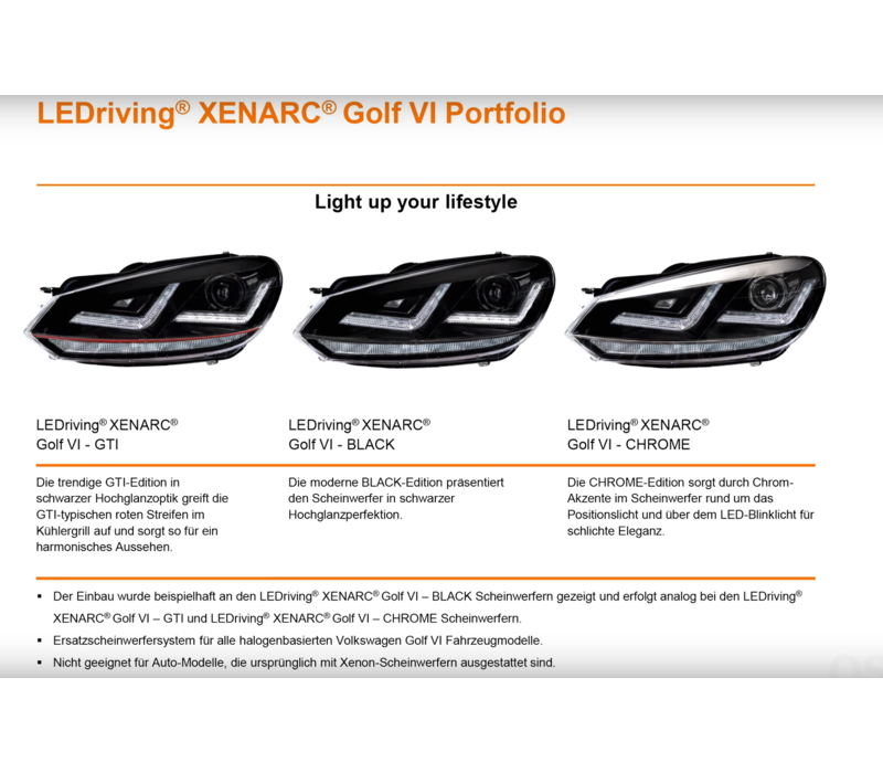 OSRAM LEDriving XENARC LED Koplampen voor Volkswagen Golf 6