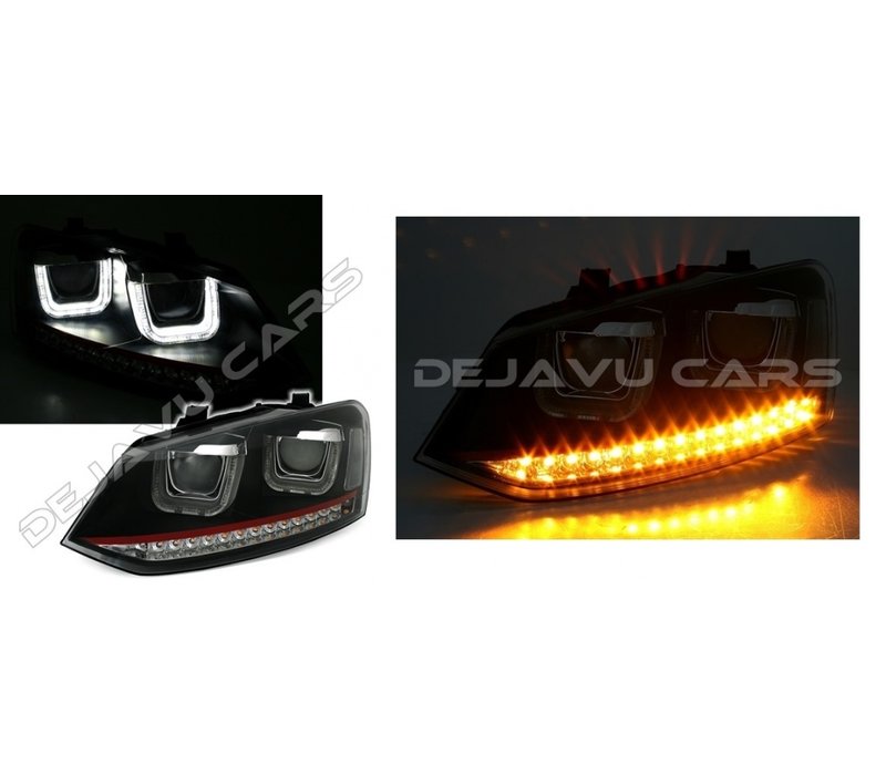 Xenon Look U LED Koplampen voor Volkswagen Polo 6R / 6C - GTI Look