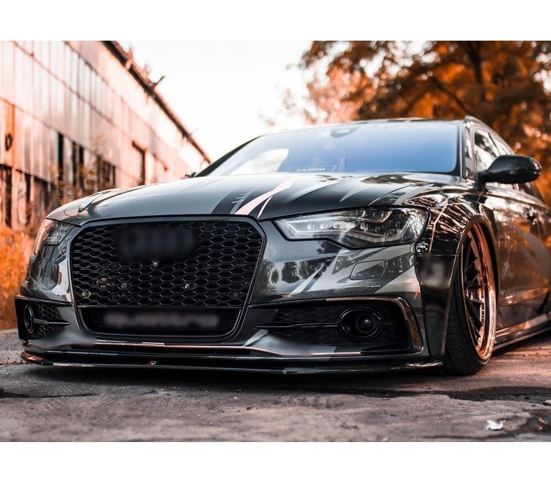 Aggressive front bumper spoiler for Audi A6 C7 S-line & S6