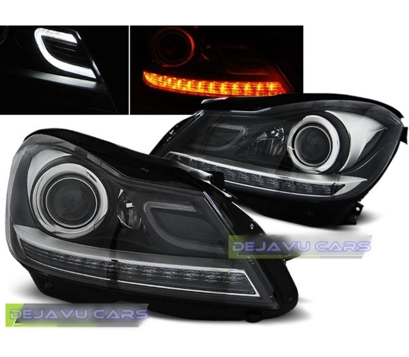 Bi Xenon Look LED Headlights for Mercedes Benz C-Class W204 Facelift