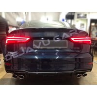 S3 Look Diffuser Black Edition + Exhaust system for Audi A3 8V (S line rear bumper)