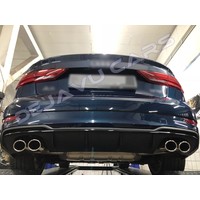 S3 Look Diffuser Black Edition + Exhaust system for Audi A3 8V (S line rear bumper)